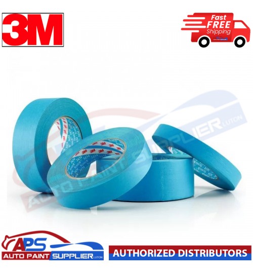3M 3434 4 ROLL Blue MASKING TAPE 07895 Water & Solvent Resistant 18MM X 50M